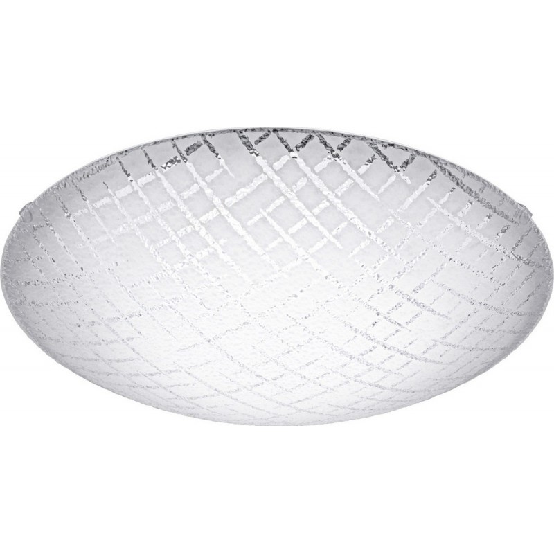 39,95 € Free Shipping | Indoor ceiling light Eglo Riconto 1 11W 3000K Warm light. Spherical Shape Ø 31 cm. Living room and dining room. Classic Style. Steel and glass. White Color