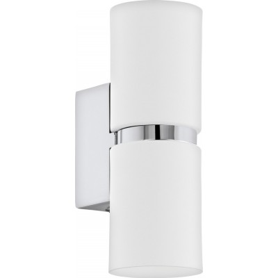 58,95 € Free Shipping | Indoor wall light Eglo Passa 6.5W Cylindrical Shape 17×6 cm. Living room, bedroom and lobby. Sophisticated Style. Steel. White, plated chrome and silver Color