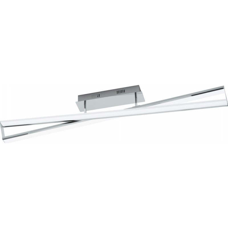 Indoor ceiling light Eglo Corrales 29W 3000K Warm light. Extended Shape 101×17 cm. Living room and dining room. Design Style. Steel, aluminum and plastic. White, plated chrome and silver Color