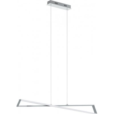 272,95 € Free Shipping | Hanging lamp Eglo Agrela 29W 3000K Warm light. Extended Shape 120×101 cm. Living room and dining room. Modern, design and cool Style. Steel, aluminum and plastic. White, plated chrome and silver Color