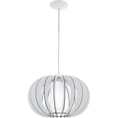 吊灯 Eglo Stellato 2 60W 球形 形状 Ø 40 cm. 客厅 和 饭厅. 复古的 和 优质的 风格. 钢, 木头 和 玻璃. 白色的 颜色