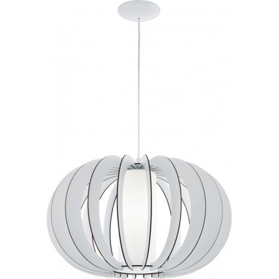 99,95 € 免费送货 | 吊灯 Eglo Stellato 2 60W 球形 形状 Ø 50 cm. 客厅 和 饭厅. 复古的 和 优质的 风格. 钢, 木头 和 玻璃. 白色的 颜色