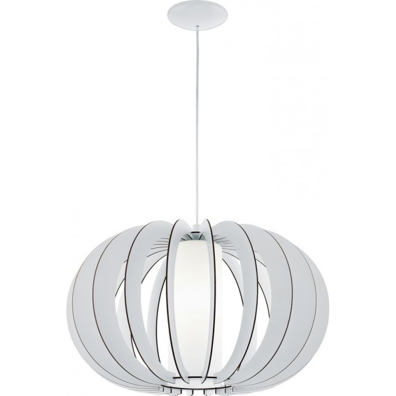 99,95 € 免费送货 | 吊灯 Eglo Stellato 2 60W 球形 形状 Ø 50 cm. 客厅 和 饭厅. 复古的 和 优质的 风格. 钢, 木头 和 玻璃. 白色的 颜色