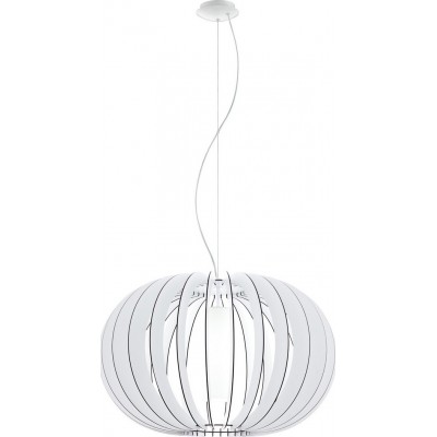 119,95 € Free Shipping | Hanging lamp Eglo Stellato 2 60W Spherical Shape Ø 70 cm. Living room and dining room. Retro and vintage Style. Steel, wood and glass. White Color