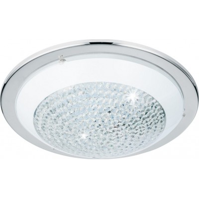 Plafoniera da interno Eglo Acolla 16W 3000K Luce calda. Forma Sferica Ø 37 cm. Soggiorno e sala da pranzo. Stile moderno. Acciaio e Bicchiere. Colore bianca, cromato e argento