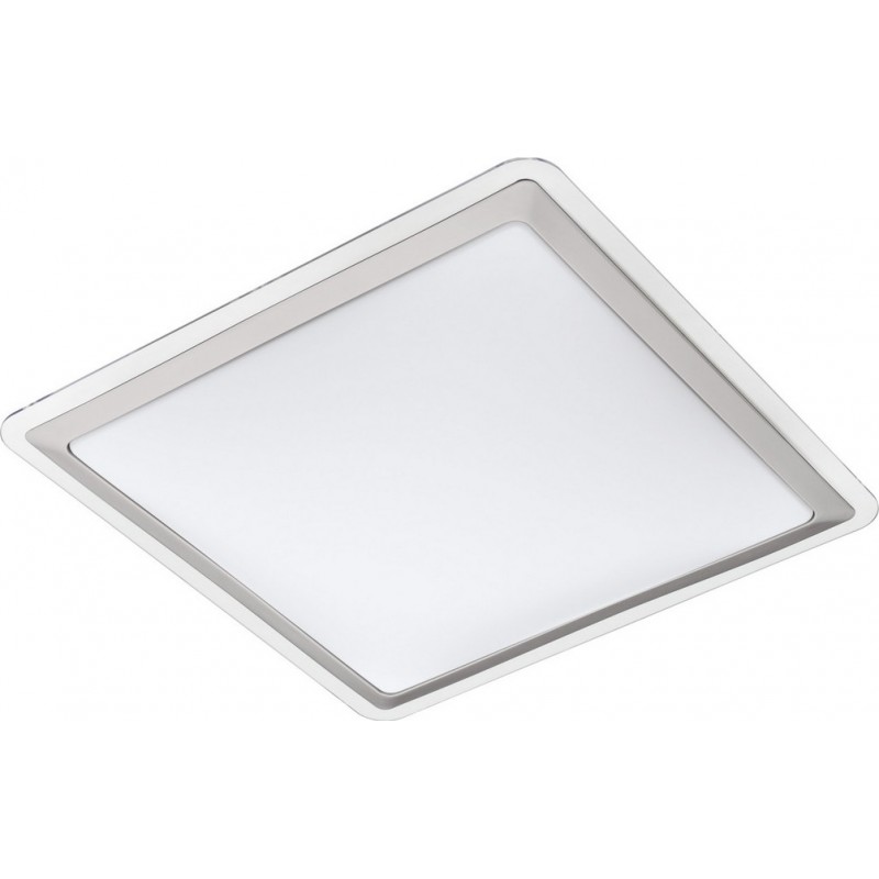 53,95 € Free Shipping | Indoor ceiling light Eglo Competa 1 24W 3000K Warm light. Square Shape 43×43 cm. Living room and kitchen. Modern Style. Steel and Plastic. White and silver Color