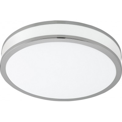 39,95 € Free Shipping | Indoor ceiling light Eglo Palermo 2 18W 3000K Warm light. Round Shape Ø 28 cm. Living room and kitchen. Modern Style. Steel and plastic. White, plated chrome and silver Color