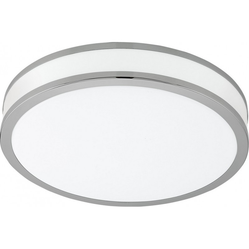 49,95 € Free Shipping | Indoor ceiling light Eglo Palermo 2 18W 3000K Warm light. Round Shape Ø 28 cm. Living room and kitchen. Modern Style. Steel and Plastic. White, plated chrome and silver Color
