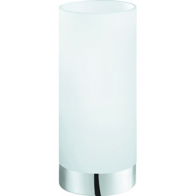 26,95 € Envoi gratuit | Lampe de table Eglo Damasco 1 60W Ø 10 cm. Acier, verre et verre satiné. Couleur blanc, chromé et argent