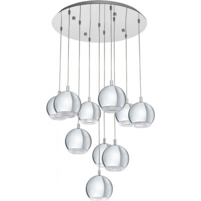 427,95 € Kostenloser Versand | Hängelampe Eglo Conessa 33W Ø 58 cm. Stahl und plastik. Überzogenes chrom und silber Farbe