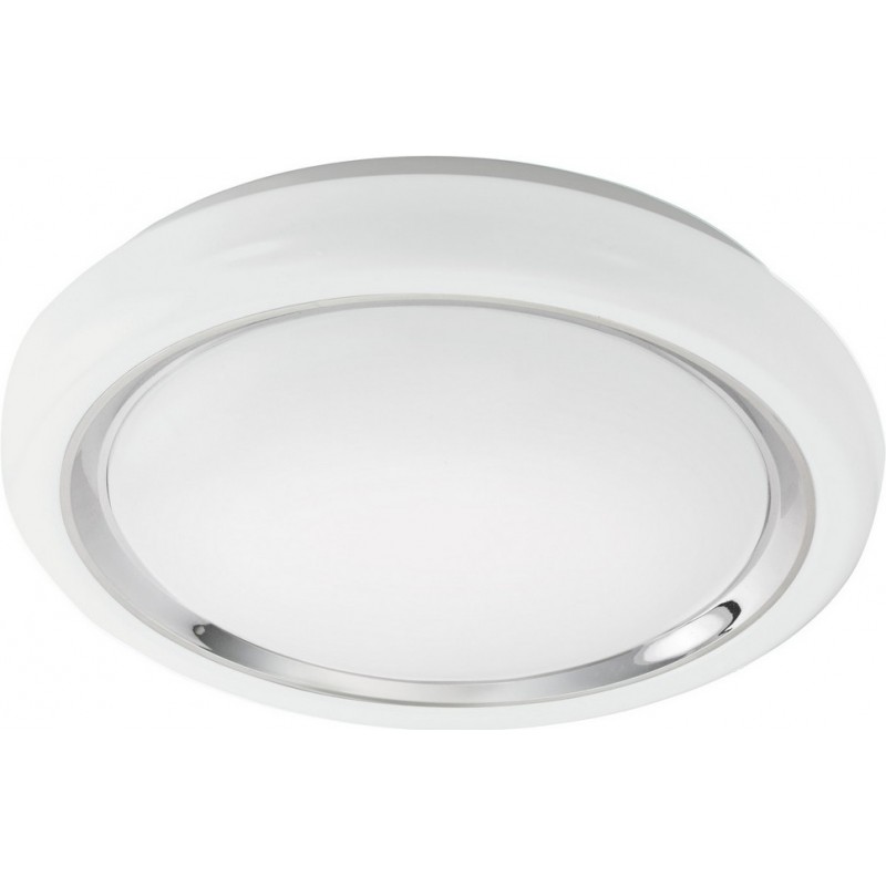 47,95 € Envio grátis | Luz de teto interna Eglo Capasso 23W 3000K Luz quente. Forma Esférica Ø 34 cm. Sala de estar e sala de jantar. Estilo moderno. Aço e Plástico. Cor branco, cromado e prata