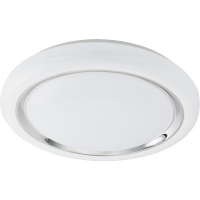 Luz de teto interna Eglo Capasso 24W 3000K Luz quente. Forma Esférica Ø 40 cm. Sala de estar e sala de jantar. Estilo moderno. Aço e Plástico. Cor branco, cromado e prata