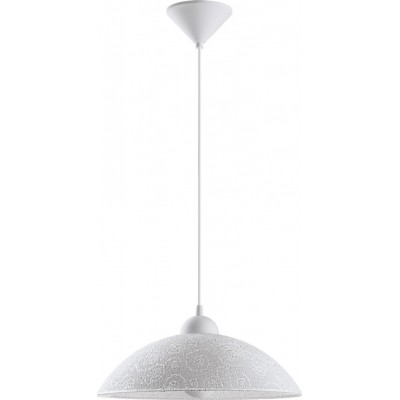 Lámpara colgante Eglo Vetro 60W Forma Cónica Ø 35 cm. Salón, cocina y comedor. Estilo moderno, diseño y cool. Plástico y Vidrio. Color blanco