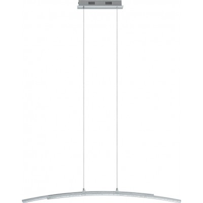 吊灯 Eglo Pertini 21.5W 3000K 暖光. 拉长的 形状 110×96 cm. 客厅, 厨房 和 饭厅. 现代的, 设计 和 凉爽的 风格. 钢, 铝 和 塑料. 镀铬 和 银 颜色