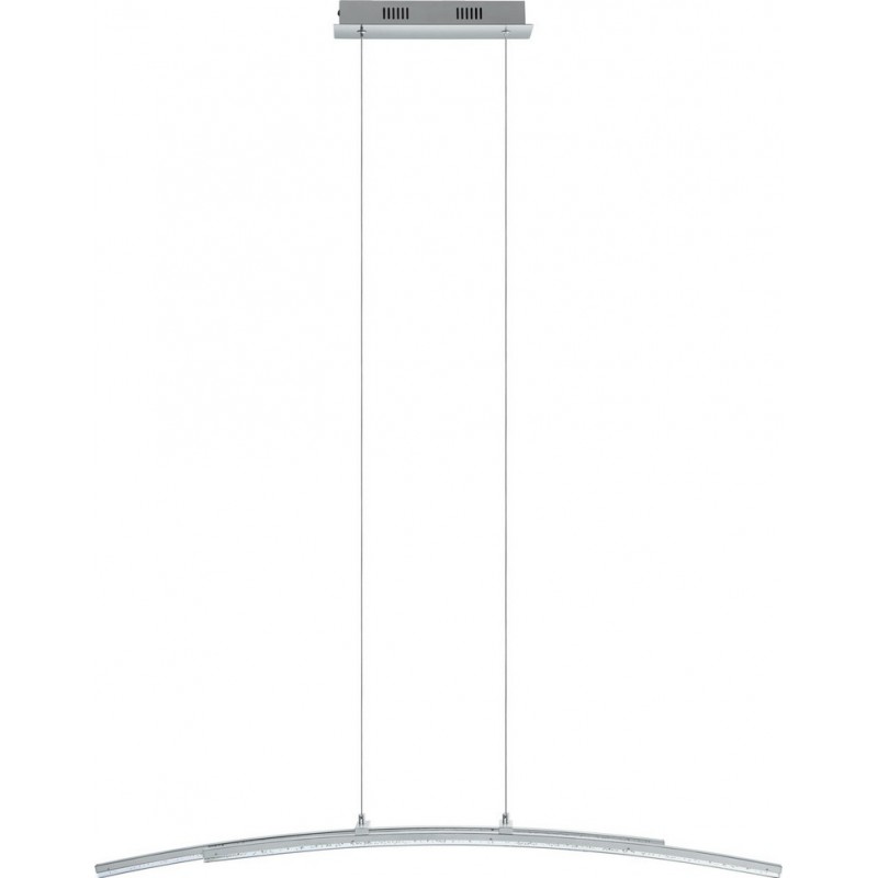 155,95 € Free Shipping | Hanging lamp Eglo Pertini 21.5W 3000K Warm light. Extended Shape 110×96 cm. Living room, kitchen and dining room. Modern, design and cool Style. Steel, aluminum and plastic. Plated chrome and silver Color