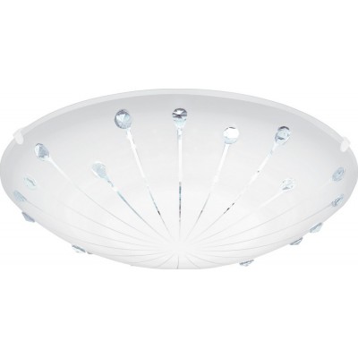 31,95 € Envio grátis | Luz de teto interna Eglo Margitta 1 11W 3000K Luz quente. Ø 31 cm. Aço e vidro. Cor branco e