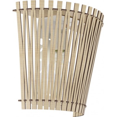 31,95 € Envoi gratuit | Applique murale d'intérieur Eglo Sendero 60W 24×22 cm. Acier et bois. Couleur blanc, marron et brun clair