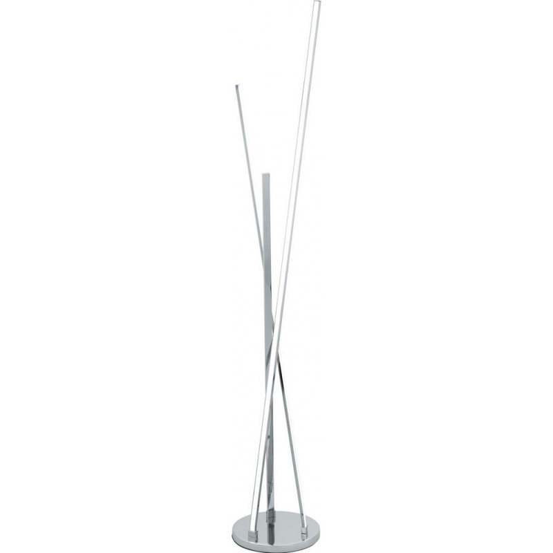 Floor lamp Eglo Parri 31W 3000K Warm light. Extended Shape Ø 18 cm. Dining room, bedroom and office. Modern, sophisticated and design Style. Aluminum and plastic. White, plated chrome and silver Color