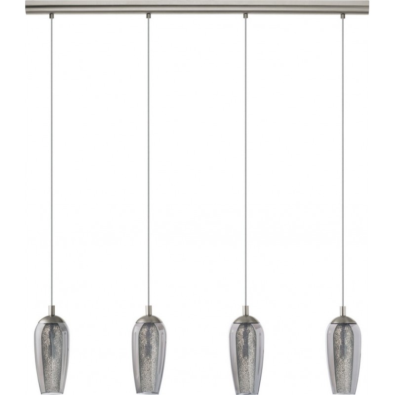 233,95 € Free Shipping | Hanging lamp Eglo Farsala 12W Extended Shape 110×98 cm. Living room, kitchen and dining room. Modern, sophisticated and design Style. Steel, Granille and Glass. Black, nickel and matt nickel Color