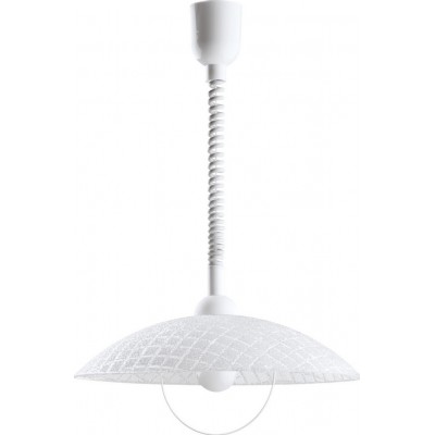 44,95 € Free Shipping | Hanging lamp Eglo Alvez 60W Conical Shape Ø 42 cm. Living room, kitchen and dining room. Modern, sophisticated and design Style. Plastic and glass. White Color
