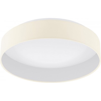 Plafoniera da interno Eglo Palomaro 1 18W 3000K Luce calda. Forma Cilindrica Ø 40 cm. Soggiorno e sala da pranzo. Stile moderno. Plastica e Tessile. Colore bianca e crema