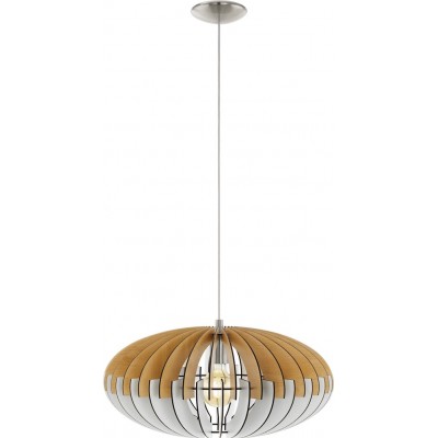 79,95 € Envoi gratuit | Lampe à suspension Eglo Sotos 60W Ø 50 cm. Acier et bois. Couleur blanc, nickel, nickel mat et naturel