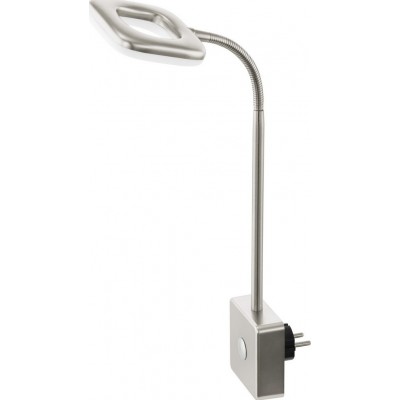 35,95 € Envio grátis | Luz noturna Eglo Litago 4W 3000K Luz quente. 40×10 cm. Lâmpada de plugue Aço e plástico. Cor branco, níquel e níquel mate