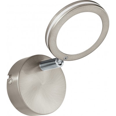 Indoor spotlight Eglo Karystos 4W 3000K Warm light. Round Shape Ø 8 cm. Living room, dining room and bedroom. Design Style. Steel and plastic. White, plated chrome, nickel, matt nickel and silver Color