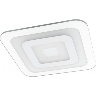 175,95 € Free Shipping | Indoor ceiling light Eglo Reducta 1 36W 2700K Very warm light. Square Shape 48×48 cm. Kitchen and bathroom. Modern Style. Steel and plastic. White and satin Color