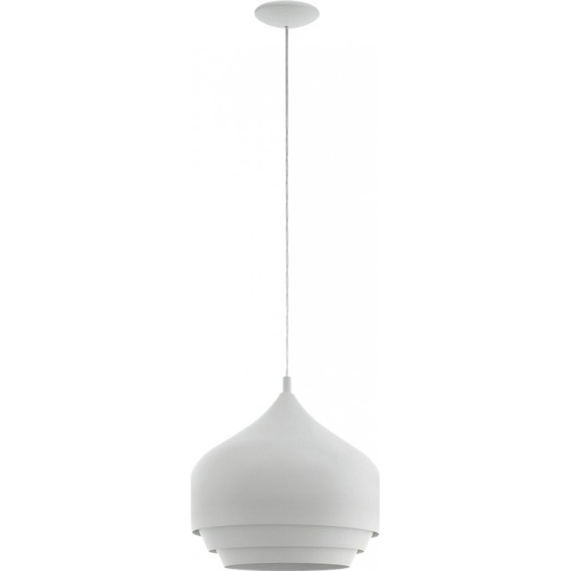 99,95 € Free Shipping | Hanging lamp Eglo Camborne 60W Pyramidal Shape Ø 38 cm. Living room and dining room. Modern, sophisticated and design Style. Steel. White Color