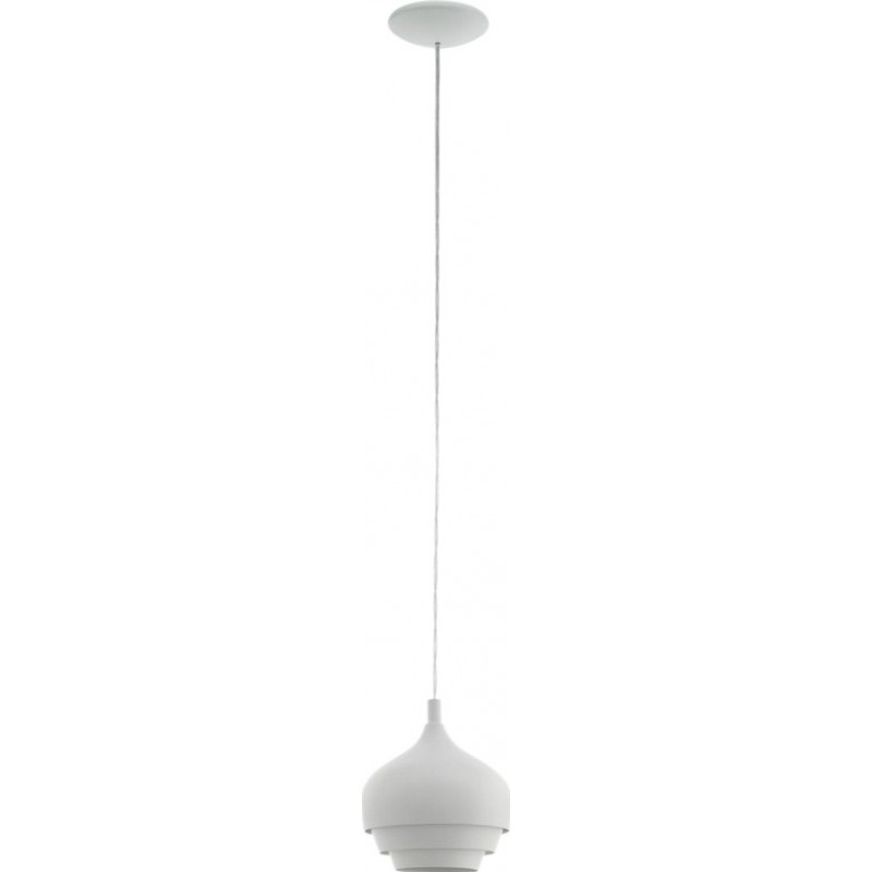 Lampe à suspension Eglo Camborne 60W Façonner Pyramidale Ø 19 cm. Salle et salle à manger. Style moderne, sophistiqué et conception. Acier. Couleur blanc