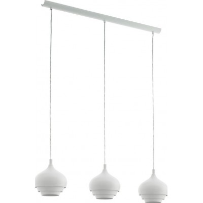 175,95 € Free Shipping | Hanging lamp Eglo Camborne 180W Extended Shape 110×89 cm. Living room and dining room. Modern, sophisticated and design Style. Steel. White Color
