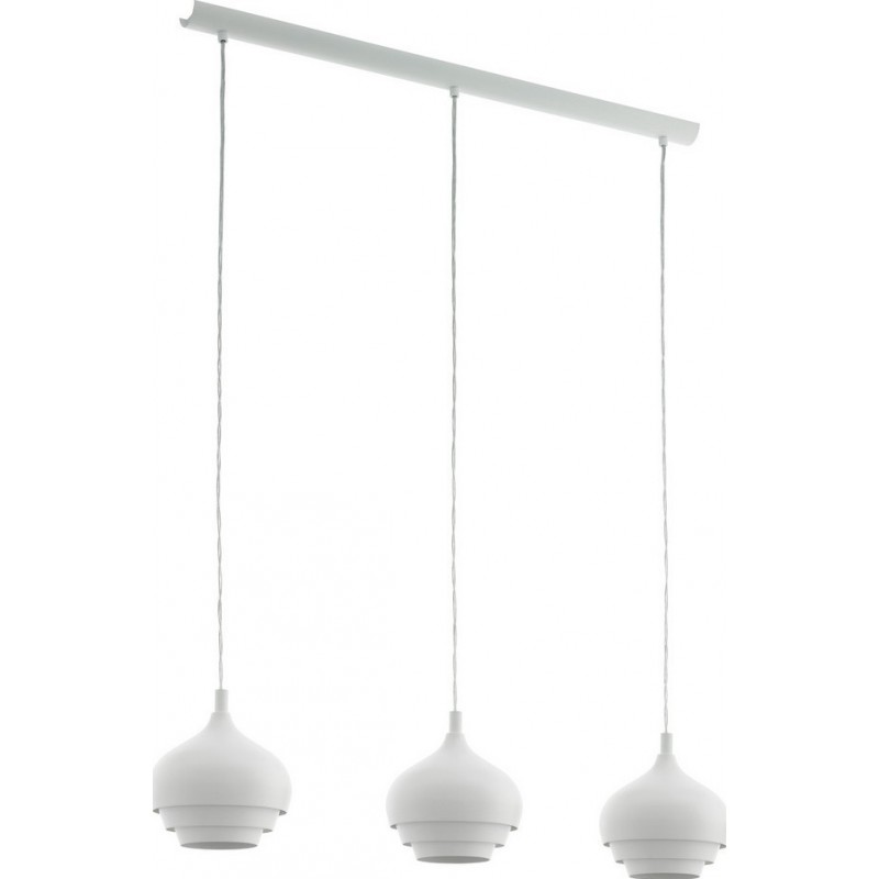 149,95 € Free Shipping | Hanging lamp Eglo Camborne 180W Extended Shape 110×89 cm. Living room and dining room. Modern, sophisticated and design Style. Steel. White Color