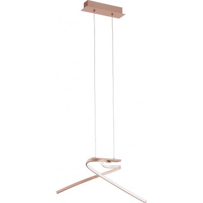 149,95 € Free Shipping | Hanging lamp Eglo Palozza 22W 3000K Warm light. Angular Shape 110×71 cm. Living room and dining room. Modern, sophisticated and design Style. Aluminum and plastic. White, golden and pink gold Color