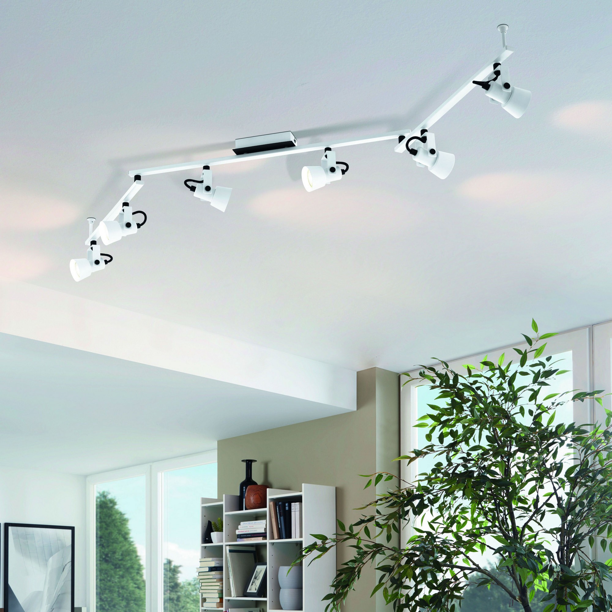 139,95 € Spedizione Gratuita | Faretto da interno Eglo Trillo 30W 159×7 cm. Acciaio. Colore bianca e nero