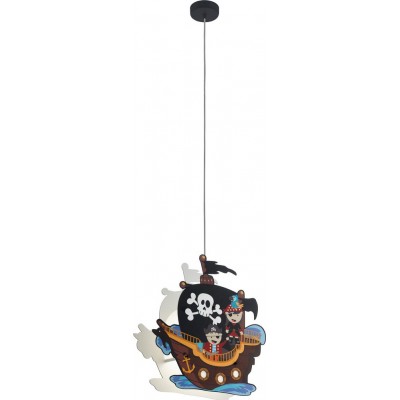 59,95 € Free Shipping | Kids lamp Eglo San Carlo 56W 110×43 cm. Hanging lamp Steel and wood. White Color