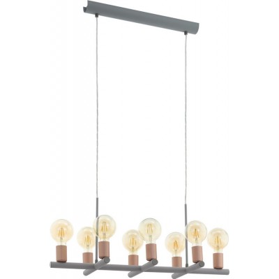 153,95 € Free Shipping | Hanging lamp Eglo Adri 1 480W Extended Shape 110×79 cm. Living room and dining room. Modern, sophisticated and design Style. Steel. Golden, gray and pink gold Color