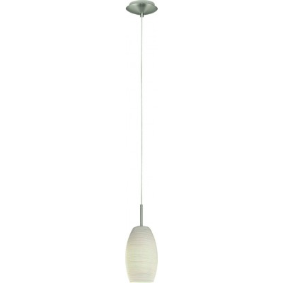 Hanging lamp Eglo Batista 3 40W Oval Shape Ø 12 cm. Living room and dining room. Modern, sophisticated and design Style. Steel and glass. White, nickel and matt nickel Color