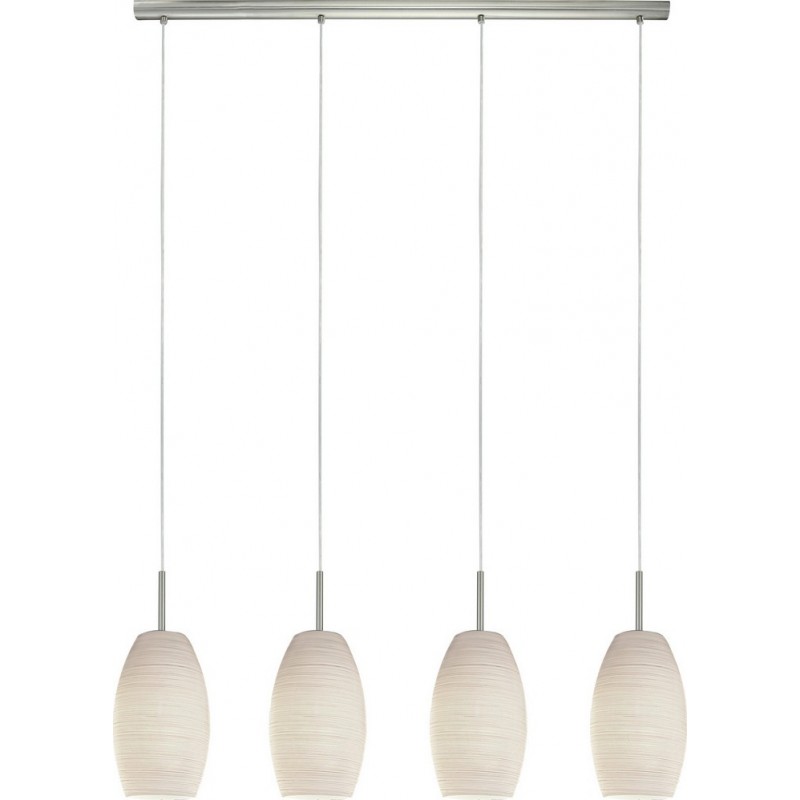 132,95 € Free Shipping | Hanging lamp Eglo Batista 3 160W Extended Shape 110×102 cm. Living room and dining room. Modern, sophisticated and design Style. Steel and glass. White, nickel and matt nickel Color