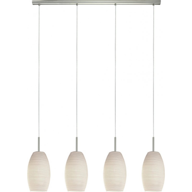 132,95 € Envoi gratuit | Lampe à suspension Eglo Batista 3 160W Façonner Étendue 110×102 cm. Salle et salle à manger. Style moderne, sophistiqué et conception. Acier et Verre. Couleur blanc, nickel et nickel mat