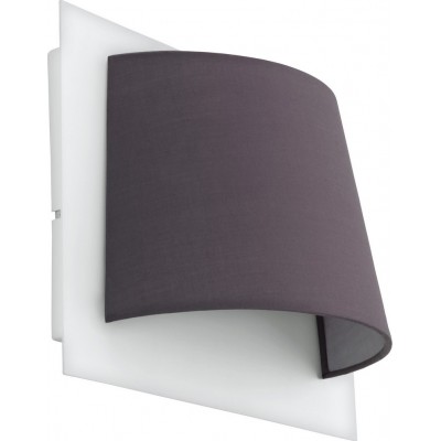 Aplique de pared interior Eglo Serravalle 5.5W 3000K Luz cálida. Forma Cónica 25×20 cm. Salón y dormitorio. Estilo sofisticado y diseño. Acero y Textil. Color blanco y gris