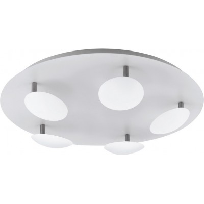 吸顶灯 Eglo Certino 22.5W 3000K 暖光. 圆形的 形状 Ø 50 cm. 客厅 和 饭厅. 现代的 风格. 钢. 白色的, 镍 和 亚光镍 颜色