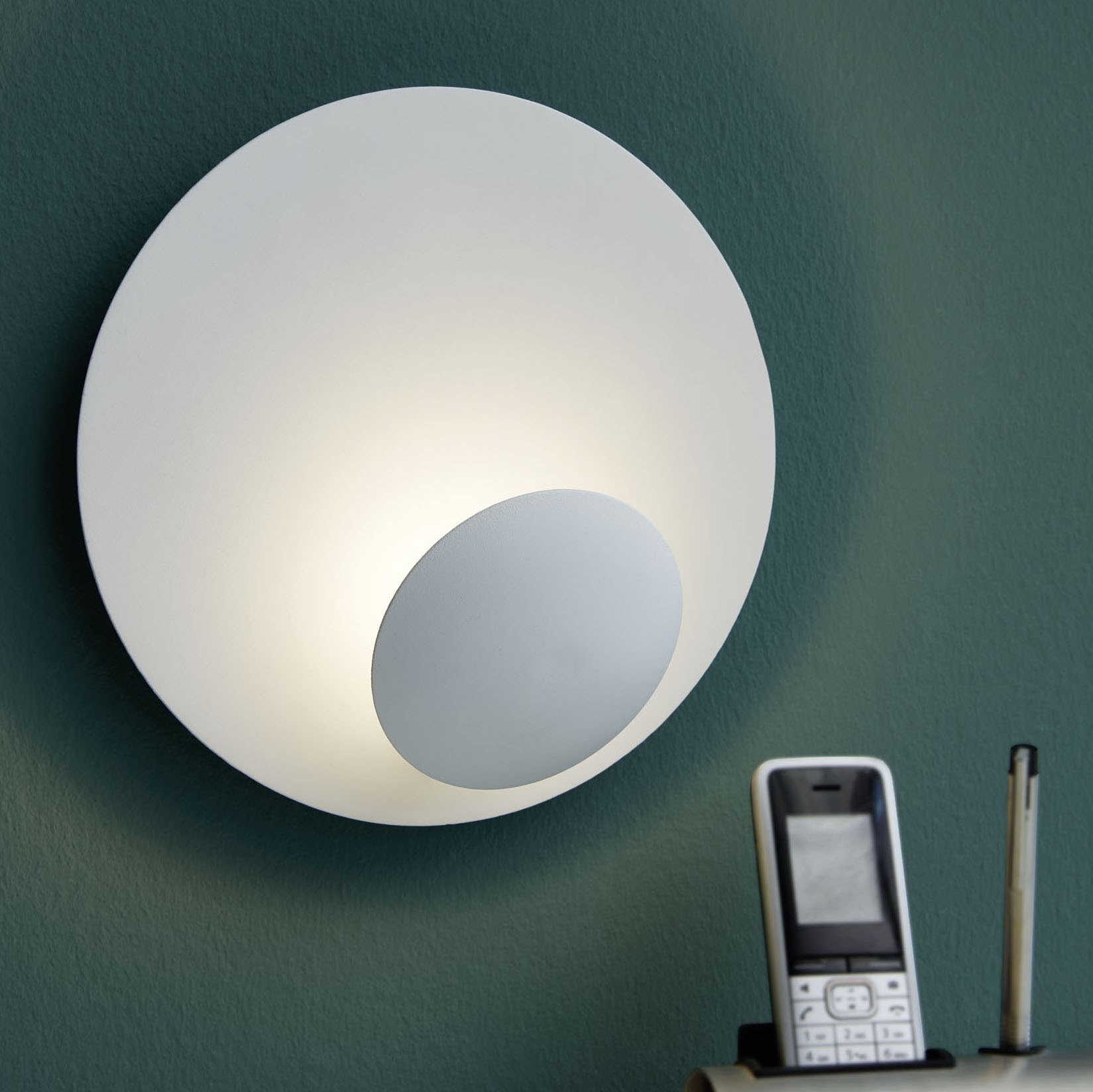 Luz de parede interna Eglo Certino 4.5W 3000K Luz quente. Ø 24 cm. Aço. Cor branco, níquel e níquel mate