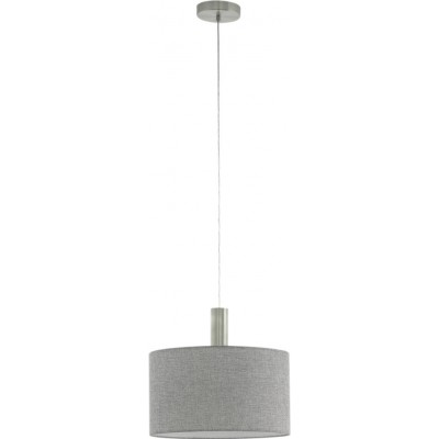 Hanging lamp Eglo Concessa 2 60W Ø 38 cm. Steel, linen and textile. Gray, nickel and matt nickel Color