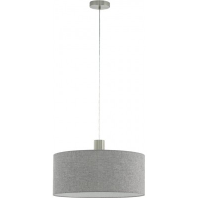 吊灯 Eglo Concessa 2 60W 圆柱型 形状 Ø 53 cm. 客厅 和 饭厅. 现代的, 复杂的 和 设计 风格. 钢, 亚麻布 和 纺织品. 灰色的, 镍 和 亚光镍 颜色
