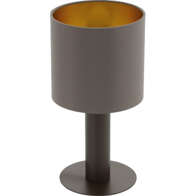 Tischlampe Eglo Concessa 1 60W Zylindrisch Gestalten Ø 16 cm. Schlafzimmer, büro und arbeitsbereich. Modern, anspruchsvoll und design Stil. Stahl und Textil. Golden, braun, dunkelbraun und hellbraun Farbe