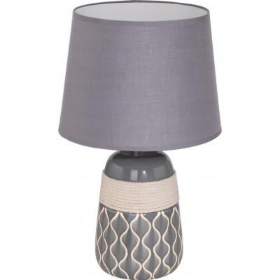 Tischlampe Eglo Bellariva 2 60W Ø 24 cm. Keramik und textil. Beige und grau Farbe