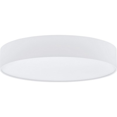 188,95 € Free Shipping | Indoor ceiling light Eglo Romao 1 40W 3000K Warm light. Cylindrical Shape Ø 57 cm. Living room, kitchen and bathroom. Modern Style. Steel, plastic and textile. White Color