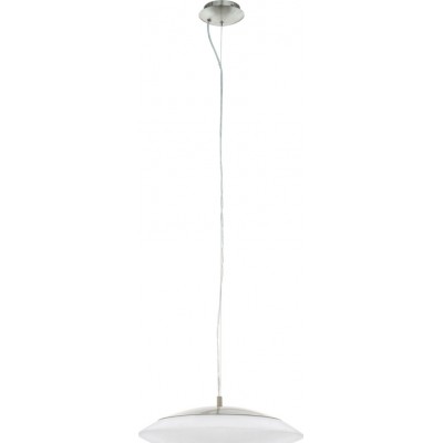 199,95 € Free Shipping | Hanging lamp Eglo Frattina C 27W 2700K Very warm light. Ø 43 cm. Steel and plastic. White, nickel and matt nickel Color