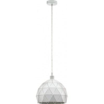 Lampe à suspension Eglo Roccaforte 60W Ø 30 cm. Acier. Couleur blanc